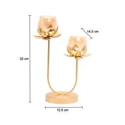 2 Lotus Mercury Votive Candle Holder for Table
