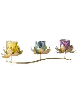 3 Lotus Mercury Votive Candle Holder for Table