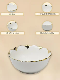 Antique Off White Ceramic Serving Dish - 21 x 21 x 7CM