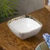 Antique Off White Ceramic Square Serving Dish - 18 x 18 x 7CM