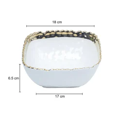Antique Off White Ceramic Square Serving Dish - 18 x 18 x 7CM