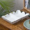 Antique Off White Ceramic Divided Serving Dish - 21 x 14 x 6CM