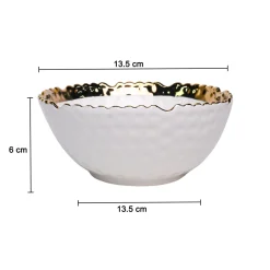 Antique Off White Ceramic Round Serving Dish - 14 x 14 x 6CM