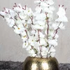 Artificial Flower Plant, Cherry Blossom, Polyester, White, Set of 2