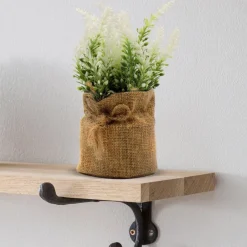 Artificial Flower Plant with Sack Bag, Green, Jute & Plastic