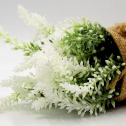 Artificial Flower Plant with Sack Bag, Green, Jute & Plastic