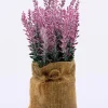 Artificial Flower Plant with Sack Bag, Pink, Jute & Plastic
