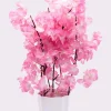 Artificial Flower Plant with White Pot, Blossom Flower, Pink, Plastic Plant