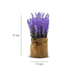 Artificial Flower Plant with Sack Bag, Purple, Jute & Plastic