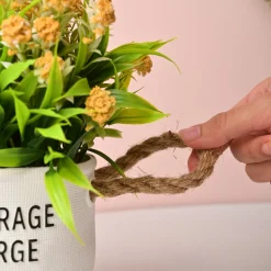 Artificial Flower With Pot – Green & White