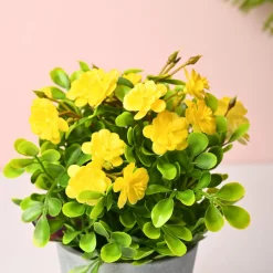 Artificial Plant With Pot – Green & Yellow
