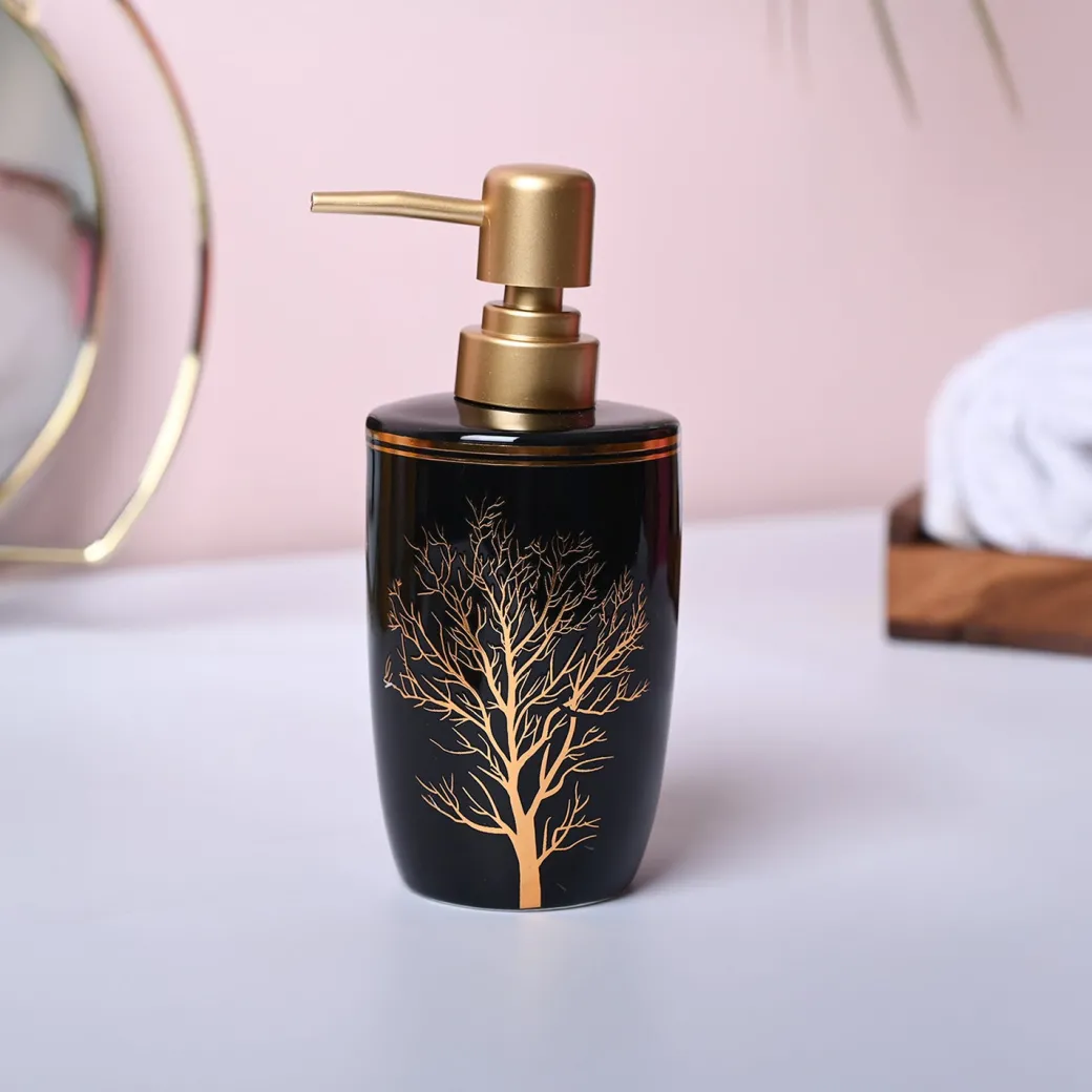 Artistic Black Ceramic Soap Dispenser