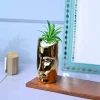 Artistic Touch - Face Design Ceramic Pot with Faux Plant