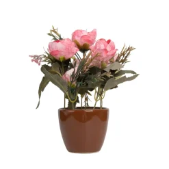 Baby Pink Roses Artificial Flower Vase For Home Decor