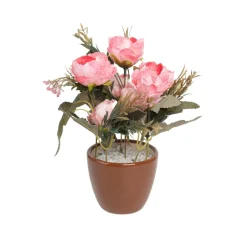 Baby Pink Roses Artificial Flower Vase For Home Decor