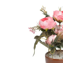 Baby Pink Roses Artificial Flower Vase For Home Decor
