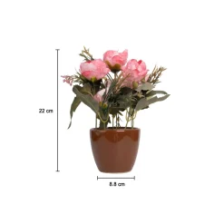 Baby Pink Roses Artificial Flower Vase For Home Decor
