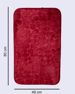 Bathroom Mat, Red, Polyester