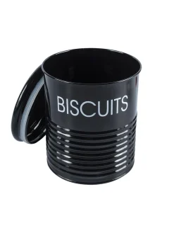 Biscuits & Namkeen Jar Set Of 2 ( Black, Each 1700 Ml )
