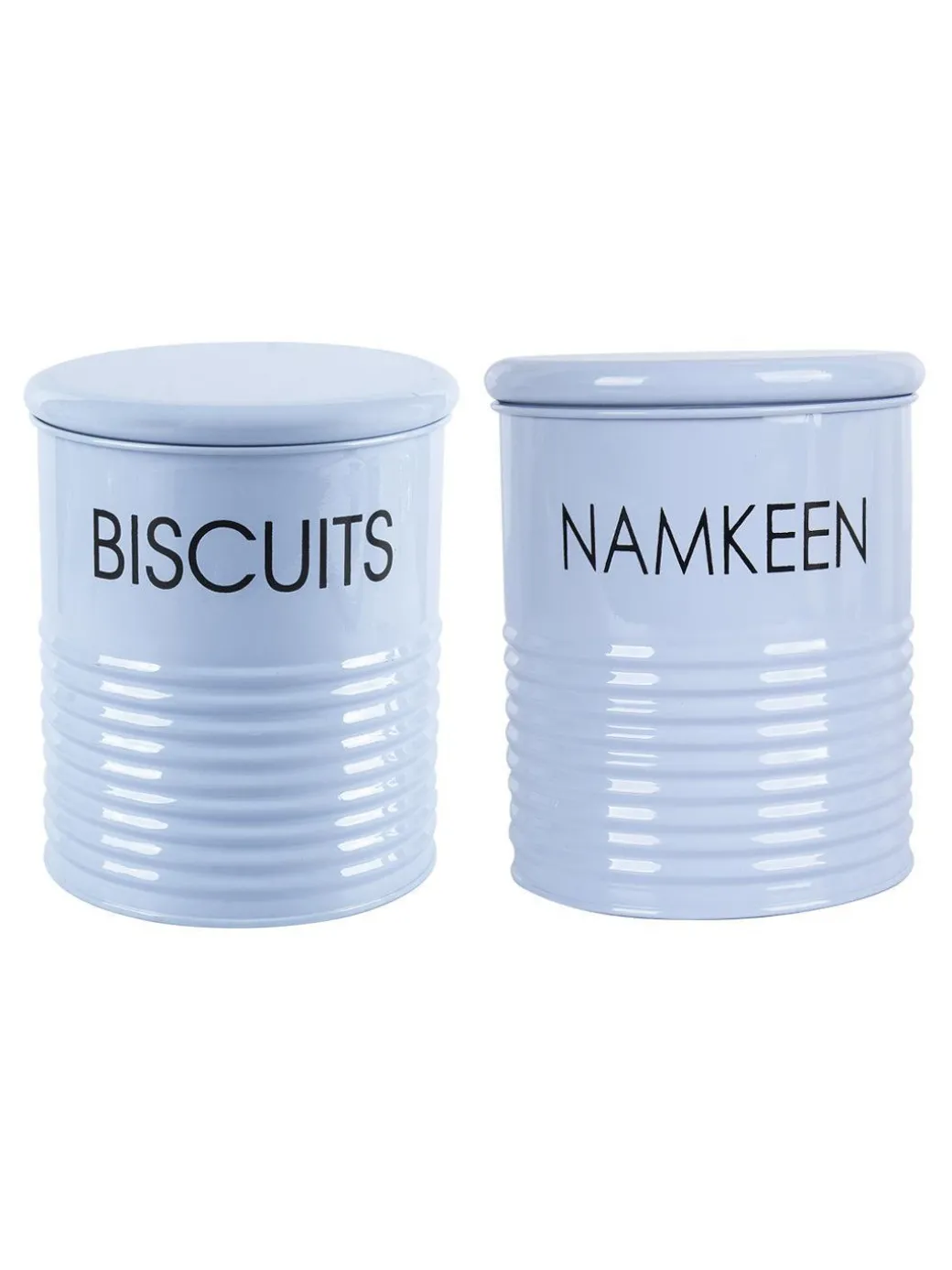 Biscuits & Namkeen Jar Set Of 2 ( Light Blue, Each 1700 Ml )