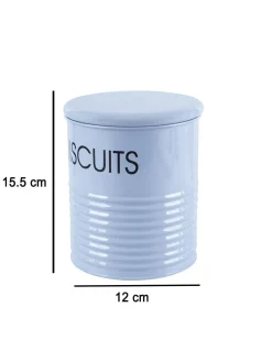 Biscuits & Namkeen Jar Set Of 2 ( Light Blue, Each 1700 Ml )
