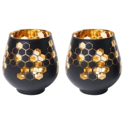 Black + Golden T-Lite Holders
