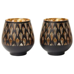 Black + Golden T-Lite Holders