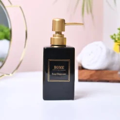 Black and Golden Square Soap Dispenser