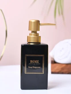 Black and Golden Square Soap Dispenser