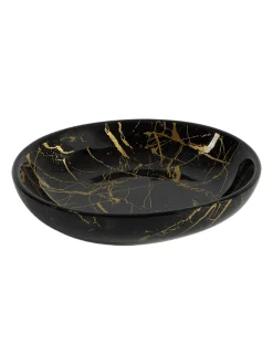 Black Ceramic Bathroom Set Of 4 - Stone Finish, Bath Accessories