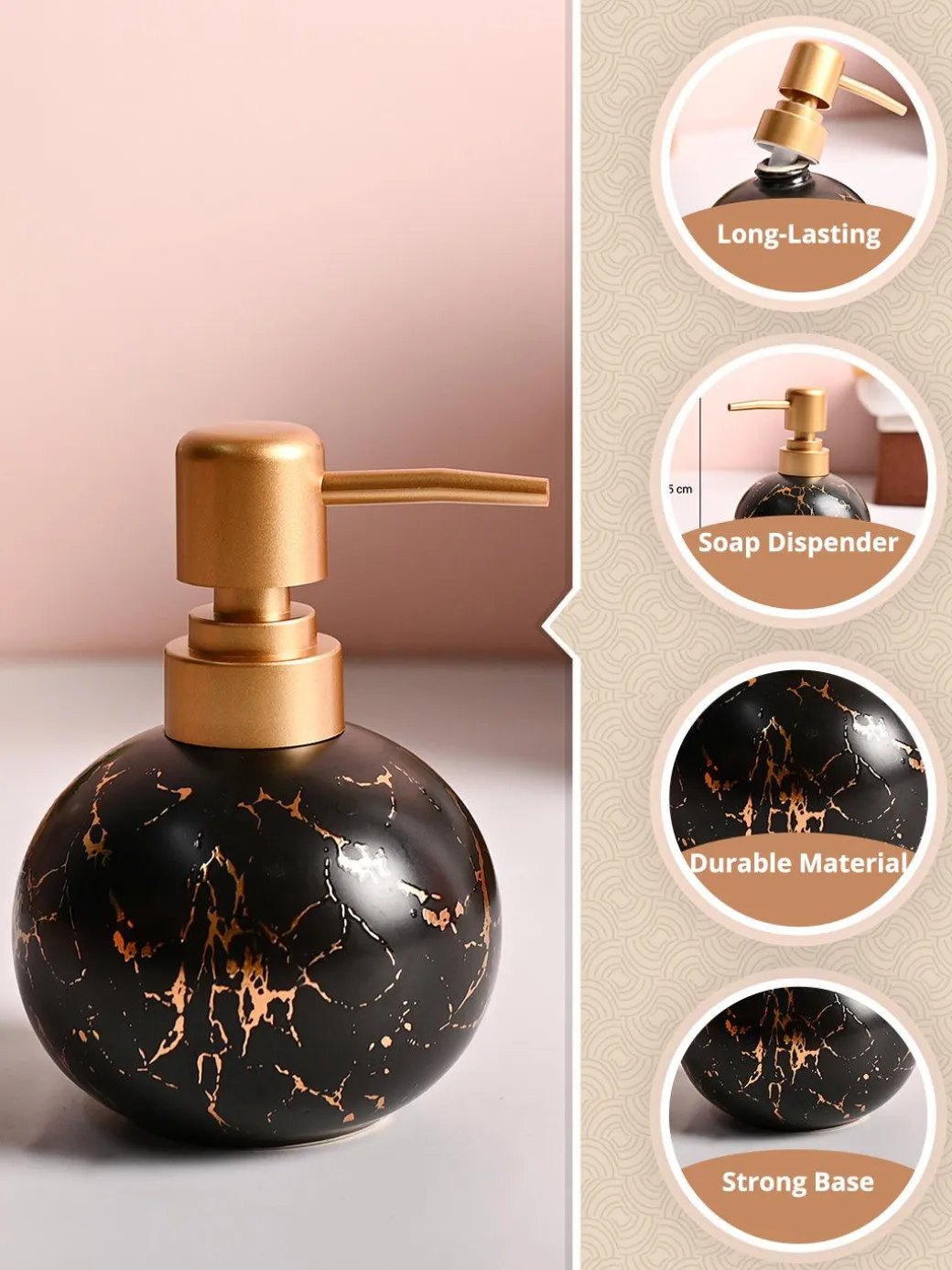 Black Ceramic Soap Dispenser