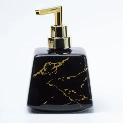 Black Ceramic Soap Dispenser - Stone Finish, Bath Accessories