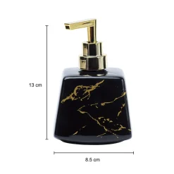 Black Ceramic Soap Dispenser - Stone Finish, Bath Accessories