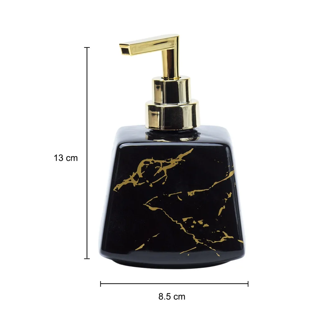 Black Ceramic Soap Dispenser - Stone Finish, Bath Accessories