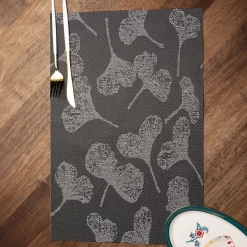 Black Floral Pattern - Placemat Mat Set Of 4