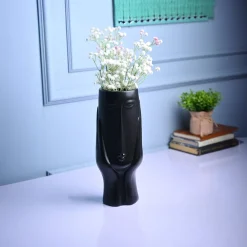 Black Glossy Ceramic Vase - Artistic Elegance