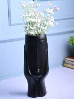 Black Glossy Ceramic Vase - Artistic Elegance