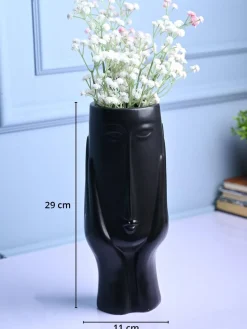 Black Glossy Ceramic Vase - Artistic Elegance