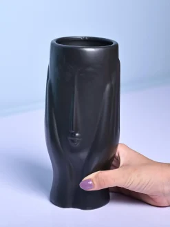 Black Glossy Ceramic Vase - Modern Artistry