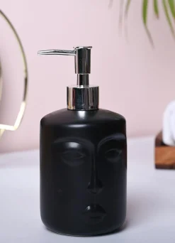 Black Matte Face Soap Dispenser - Cylindrical Shape