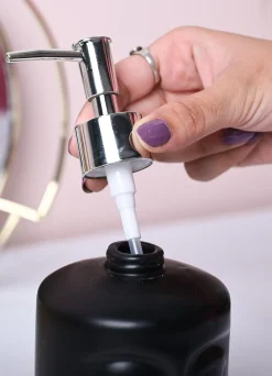 Black Matte Face Soap Dispenser - Cylindrical Shape