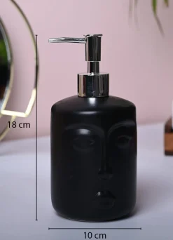 Black Matte Face Soap Dispenser - Cylindrical Shape