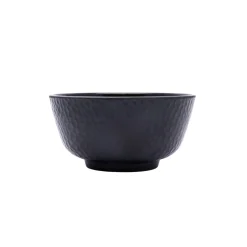Black Melamine Dinner Set Of 18 Pcs - 6 Full & 6 Quarter Plates + 6 Bowls