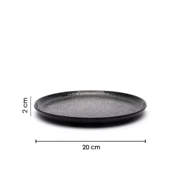 Black Melamine Dinner Set Of 18 Pcs - 6 Full & 6 Quarter Plates + 6 Bowls