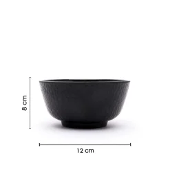 Black Melamine Dinner Set Of 18 Pcs - 6 Full & 6 Quarter Plates + 6 Bowls