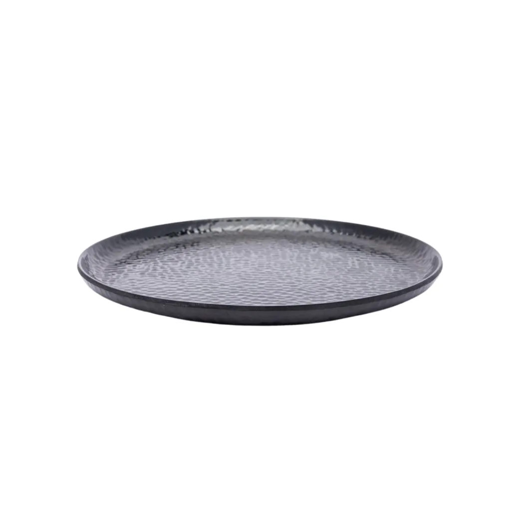 Black Melamine Dinner Set Of 18 Pcs - 6 Full & 6 Quarter Plates + 6 Bowls
