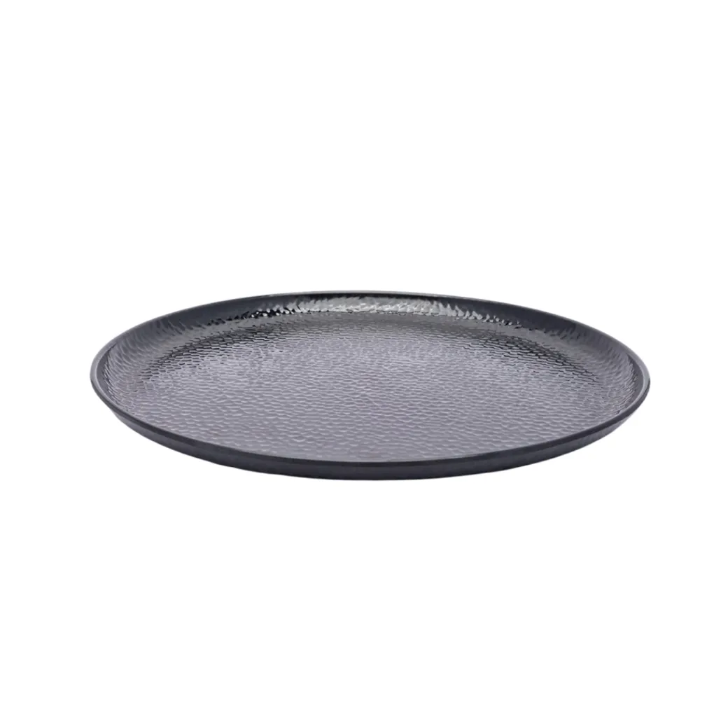 Black Melamine Dinner Set Of 18 Pcs - 6 Full & 6 Quarter Plates + 6 Bowls