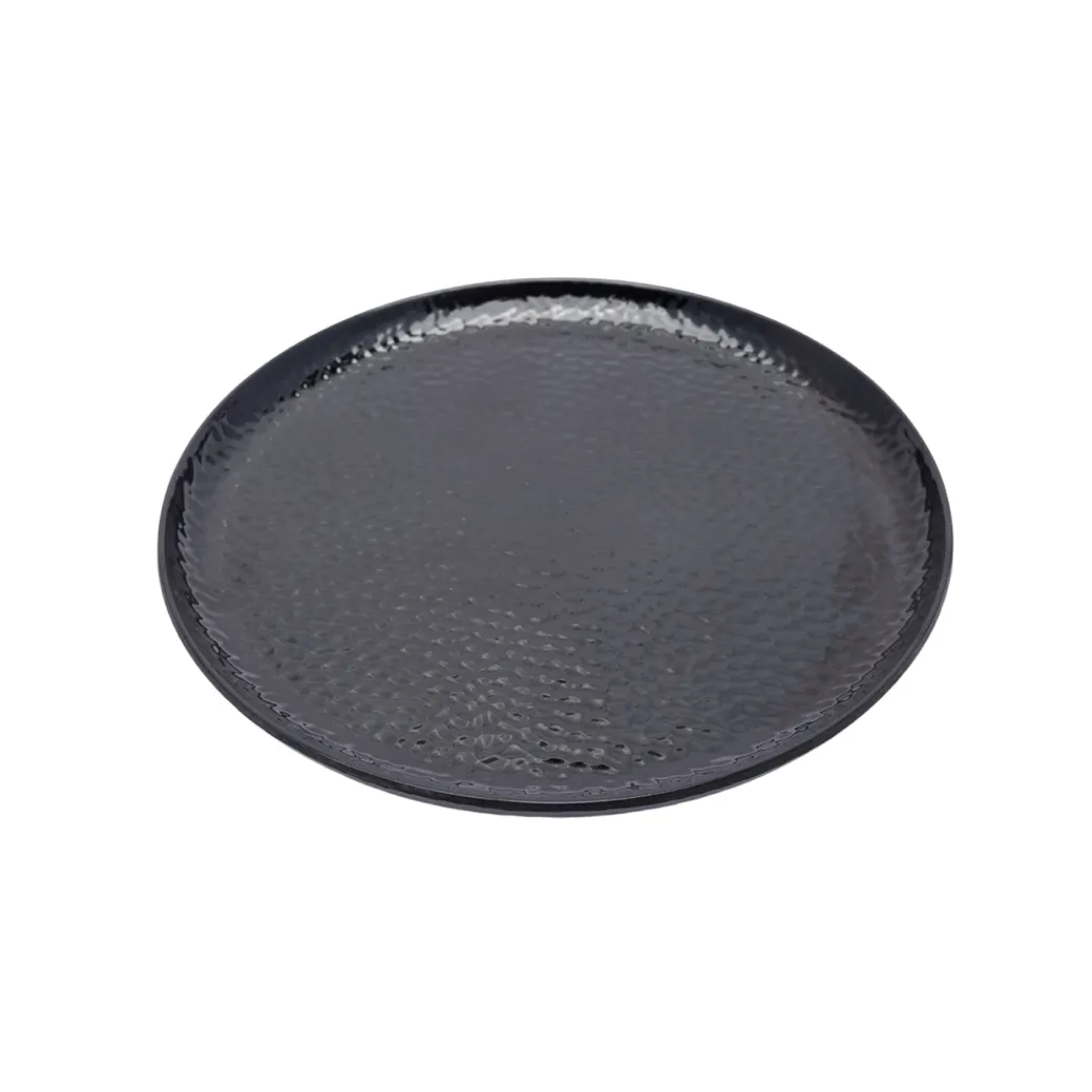 Black Melamine Dinner Set Of 18 Pcs - 6 Full & 6 Quarter Plates + 6 Bowls