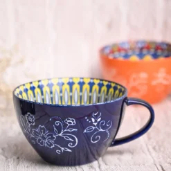 Blue Geometry 480ml Cup