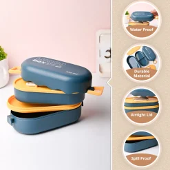 Blue Lunch Box with Spoon (850ml)